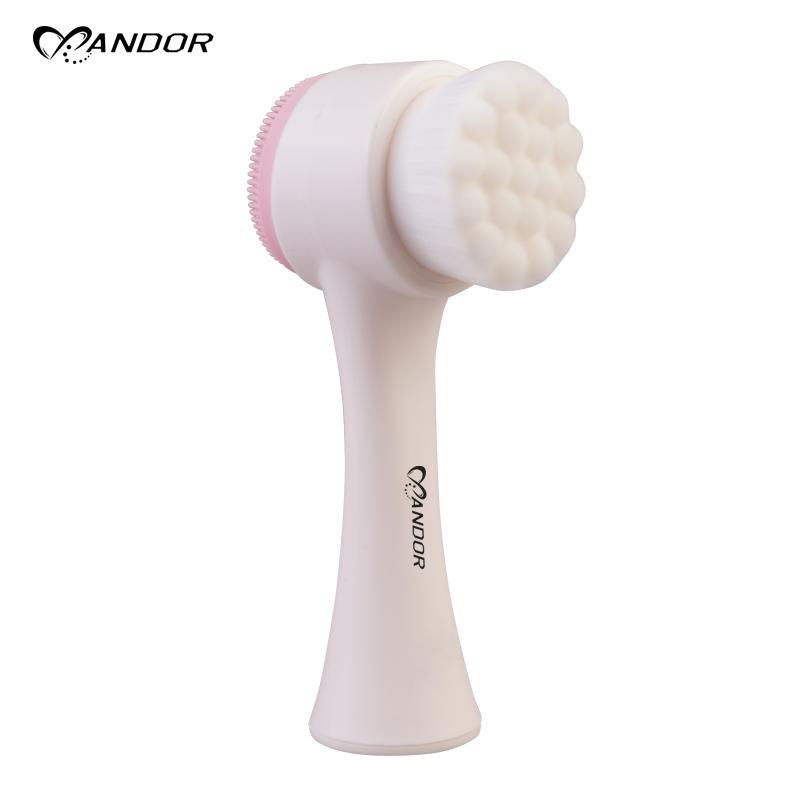 Newly Design Two-sided Stand Facial Brush for Face Skin Care Cleansing Brush
