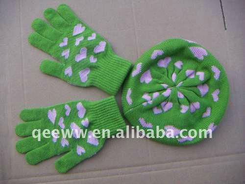 Jacquard Children Hat And Gloves