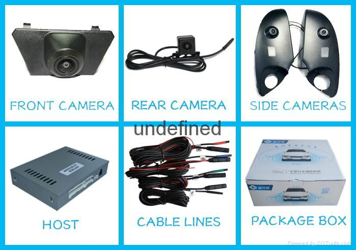 360 degree car all round bird view car parking System with 4 channel camera dvr  5