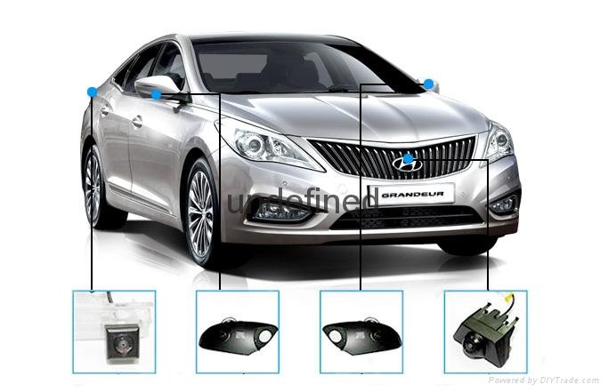 360 degree car all round bird view car parking System with 4 channel camera dvr  4
