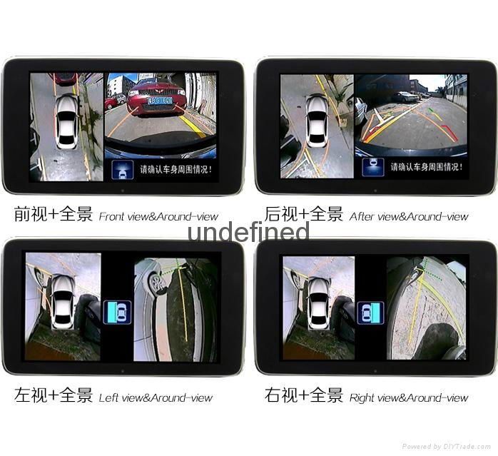 360 degree car all round bird view car parking System with 4 channel camera dvr 
