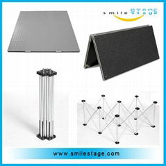 Aluminum mobile stage with adjustable height