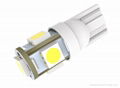 T10 LED car light bulbs W5W 5050SMD*5PCS 1