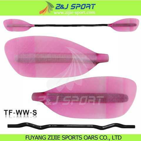 Pink Transparent Fiberglass Whitewater Paddle 