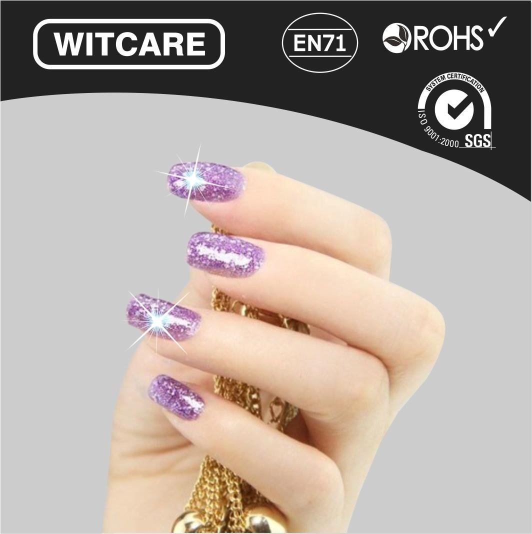 NFC Lumious Nail Stickers with LED Light Flash Affixed 