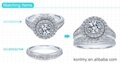 WSS019 China factory direct sale bridal jewelry three A white CZ silver ring 2