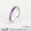 RSS009 Purple enamel solid 925 sterling silver ring without stone for woman