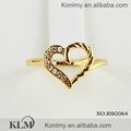 RSG064 wholesale valentine heart jewelry gold plated 925 sterling silver ring