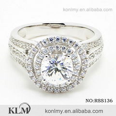 RSS136 925 sterling silver ring CZ diamond wedding jewelry wholesale