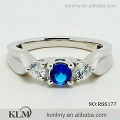 RSS177 wholesale sapphire jewelry Landon blue stone sterling silver ring