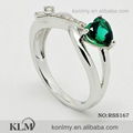 RSS167 heart green stone arrow design 925 sterling silver ring jewelry 2