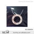 NSS005 two circle evil eyes necklace 925 sterling silver pendant necklace 2