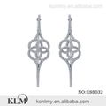 ESS032 wholesale hollow flower design 925 sterling silver hoop earrings 2