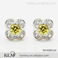 ESS122 little flower yellow topaz 925 sterling silver stud earrings jewelry for 