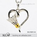 PSP144 key design double heart shape yellow plated 925 sterling silver valentine 3