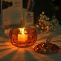 Pumpkin Shaped Ion Plating Glass Candle Holder 1