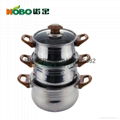 3 pcs stainless steel soup pots with