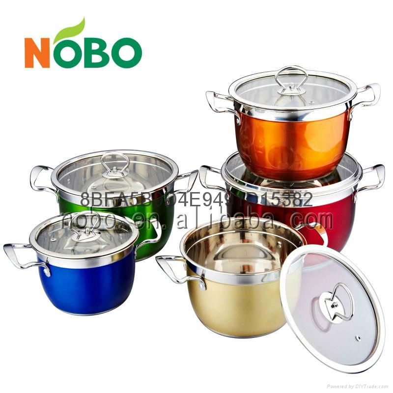 stainless steel colorful stock pot