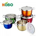 stainless steel colorful stock pot