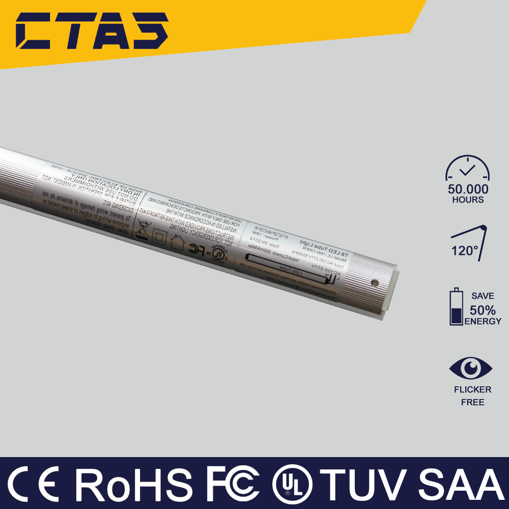 t8 replaceable driver led tube 18w 120cm 270deg 1450lm CE ROHS 3