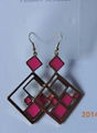 rhombic red earring