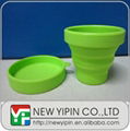 Promotional colorful silicone folding cup with custom logo