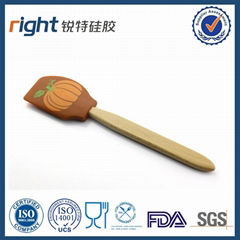 wood handle silicone spatula Dongguan Right Silicone