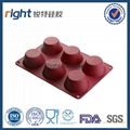 silicone 6 cavities cake mold Dongguan Right Silicone