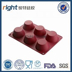 silicone 6 cavities cake mold Dongguan Right Silicone