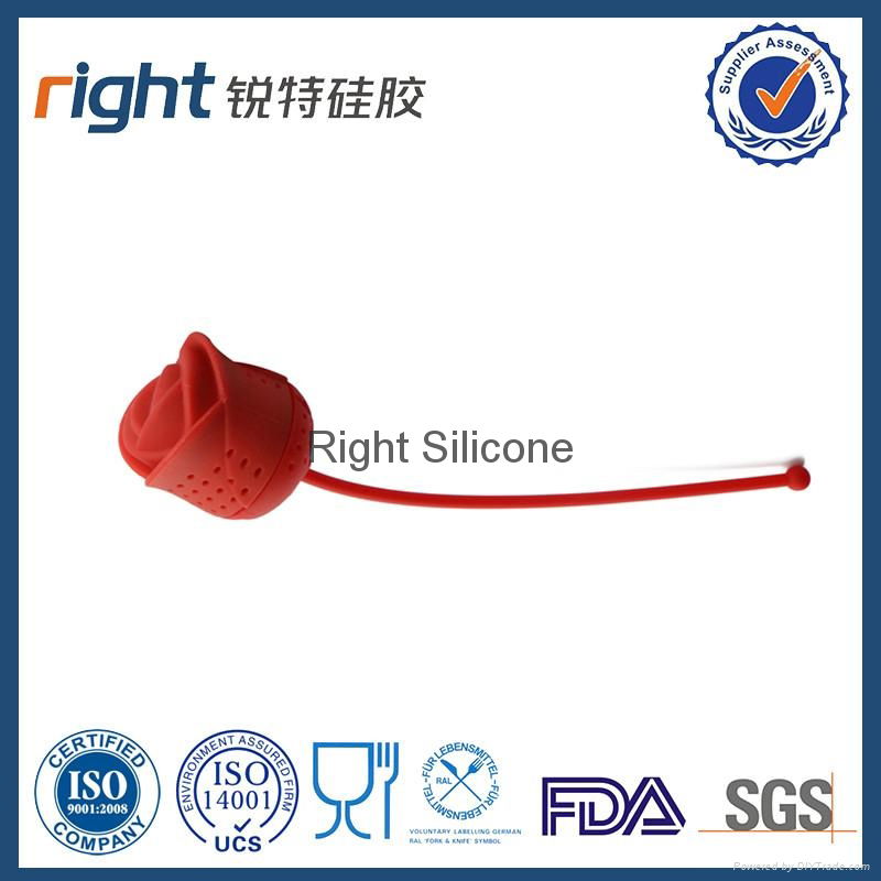 silicone tea strainer with rose shape Right Silicone 2