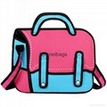 Wholesale New Fashion Leisure 3D Comic Cartoon Messenger bag, 2D comic cartoon b 1