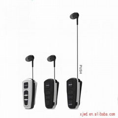 Retractable Bluetooth Headset Stereo