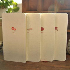 White simple linen cover diary notebook