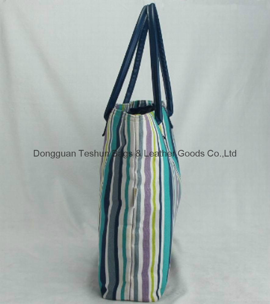 stripe decoration beach handbags 
