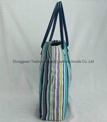 stripe decoration beach handbags 