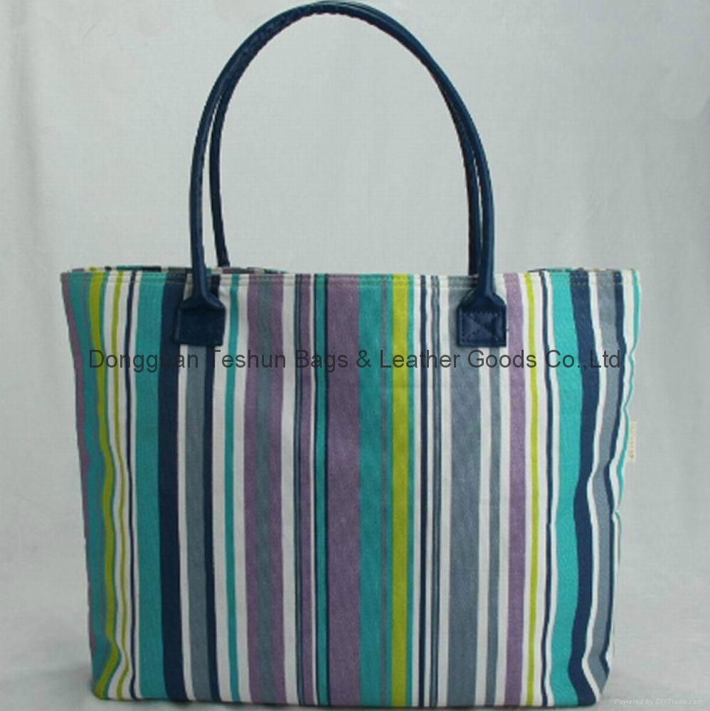 stripe decoration beach handbags  3
