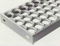 Round safety grating with debossed holes resist slip