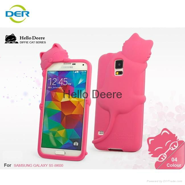  DIFFIE CAT SERIES Silicone Cover  for Samsung S5 case 3