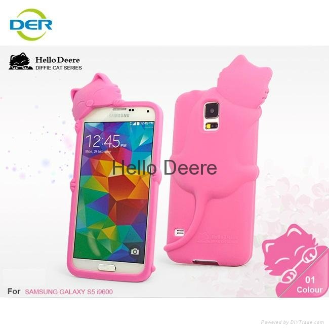  DIFFIE CAT SERIES Silicone Cover  for Samsung S5 case 4