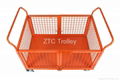 Warehousing logistics platform trolley with sides,workshop platform hand truck  1