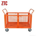 Warehousing logistics platform trolley with sides,workshop platform hand truck  2