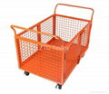 Warehousing logistics platform trolley with sides,workshop platform hand truck  3