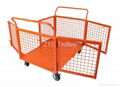 Warehousing logistics platform trolley with sides,workshop platform hand truck  4