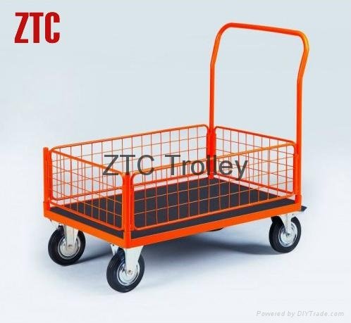 Industry flat wire hand truck with wheels