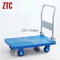 Folding flatform plastic trolley cart 1