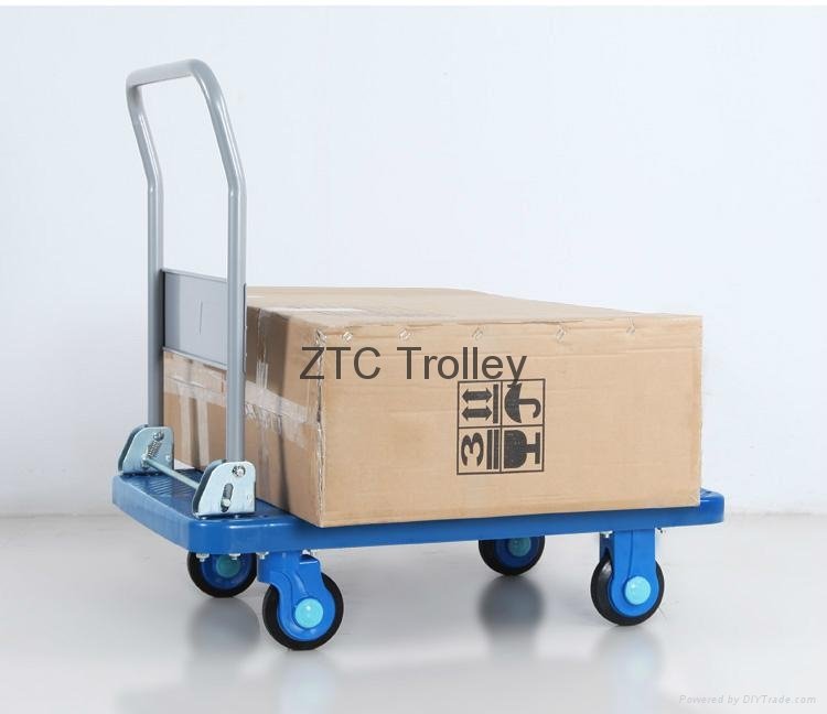 Folding flatform plastic trolley cart 2