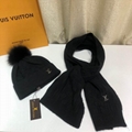  petit damier hat scarves louis vuitton hat scarf set knit wool scarf lv hats  