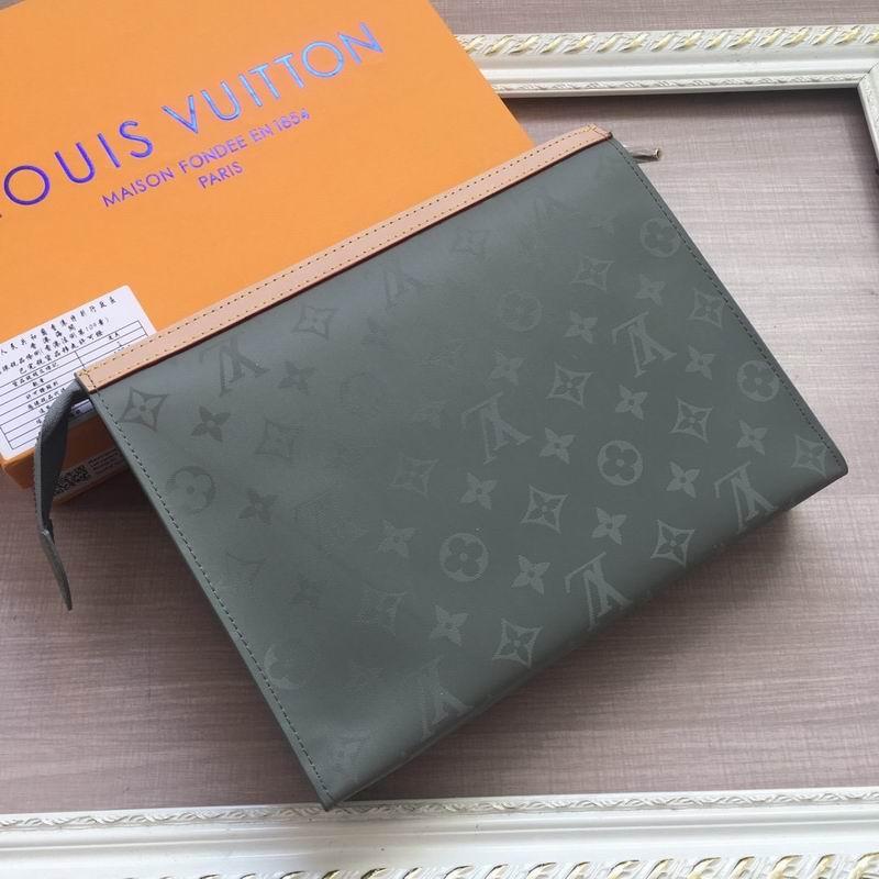 Louis Vuitton Pochette Runway Monogram Titanium Cosmos Grey Coated Canvas Clutch
