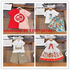 kids Classic Tracksuits boy t shirt girl dress short pants