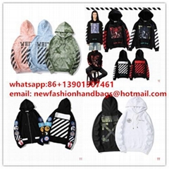 0ff white hoodies splicing sleeves bape jackets shark coat zip up hoodies
